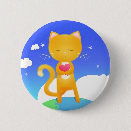 猫は世界平和-ピンバッジ--がほしいと思います 缶バッジ (正面)