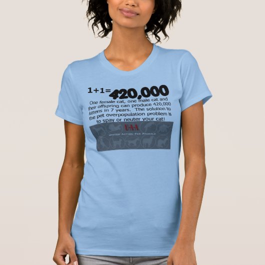 猫は中性Tシャツを卵巣摘出します Tシャツ (正面)