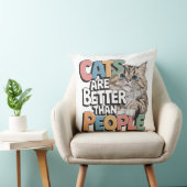 猫は人より可愛おもしろいい クッション (椅子)