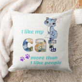 「猫は人より良い友達」おしゃれアート クッション (ブランケット)