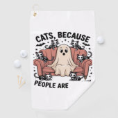 猫は人間が不気味なおもしろい幽霊 ゴルフタオル (インサイチュ)