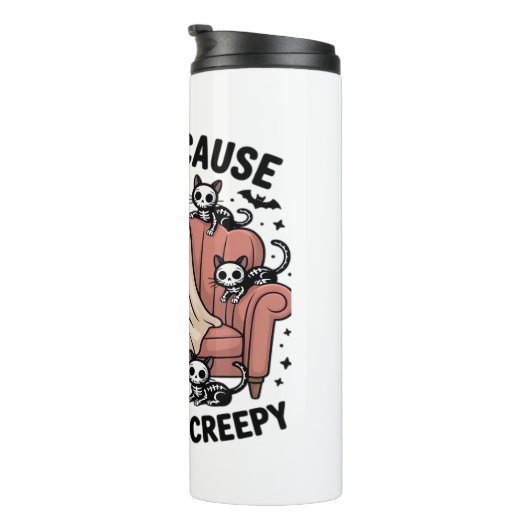 猫は人間が不気味なおもしろい幽霊 タンブラー (回転右)