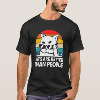 猫は人間より優れている ネコ好き イントロバート キー Tシャツ