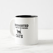 猫は内向的だが話し合う気がある ツートーンマグカップ (正面左)