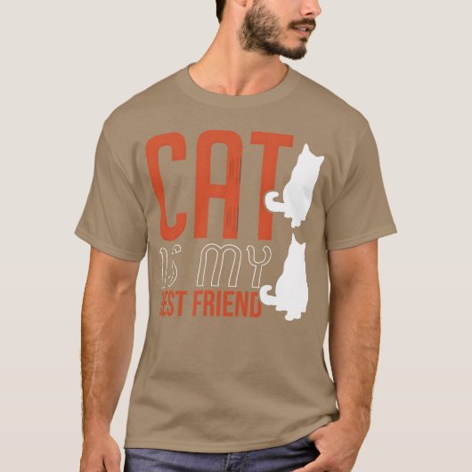 猫は友達 笑える Tシャツ (正面)