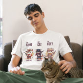 猫は善い方が悪いおもしろい猫だ Tシャツ