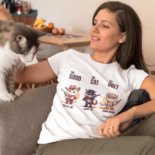 猫は善い方が悪いおもしろい猫だ Tシャツ