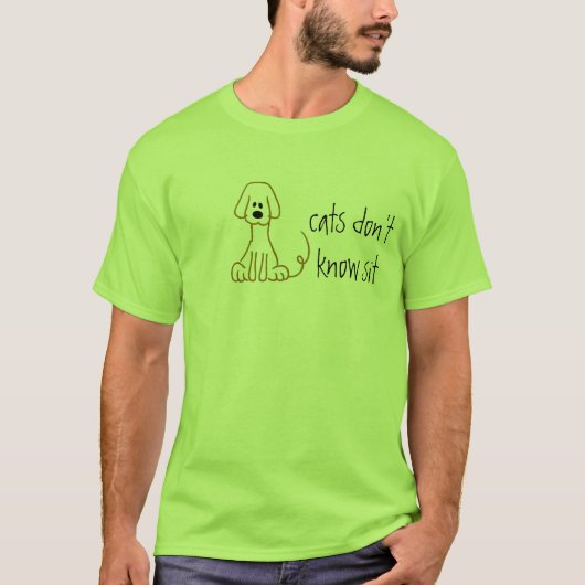 猫は坐ります知りません Tシャツ (正面)