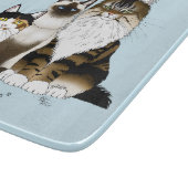 猫は多く足が青おもしろいい カッティングボード (角)