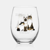 猫は多く足が青おもしろいい ステムなしワイングラス (裏面)