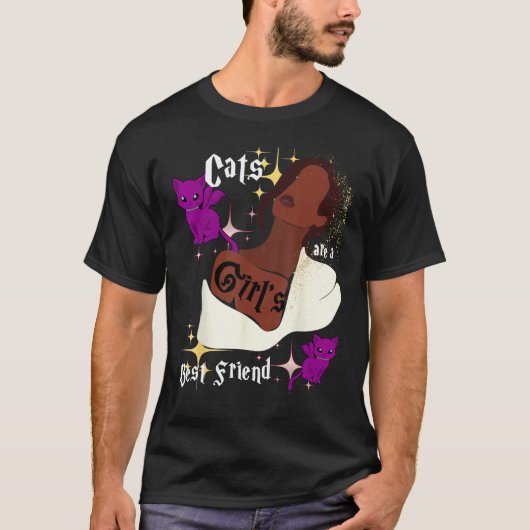 猫は女の子の最高の友達 Tシャツ (正面)
