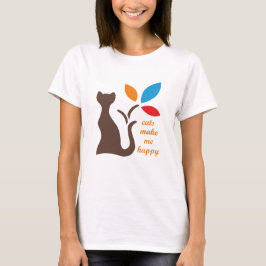 猫は幸せだ Tシャツ