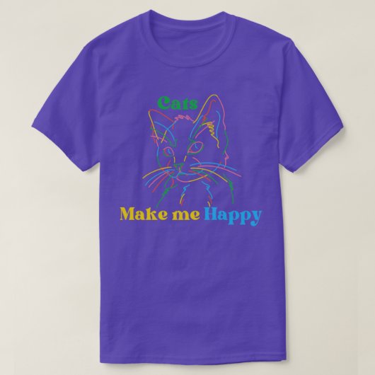 猫は幸せになる3 Tシャツ (デザイン正面)