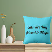 猫は忍者のオーダーメイドのブルーが可愛らしい クッション