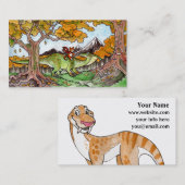 猫は恐竜の名刺に乗ります 名刺 (正面/裏面)