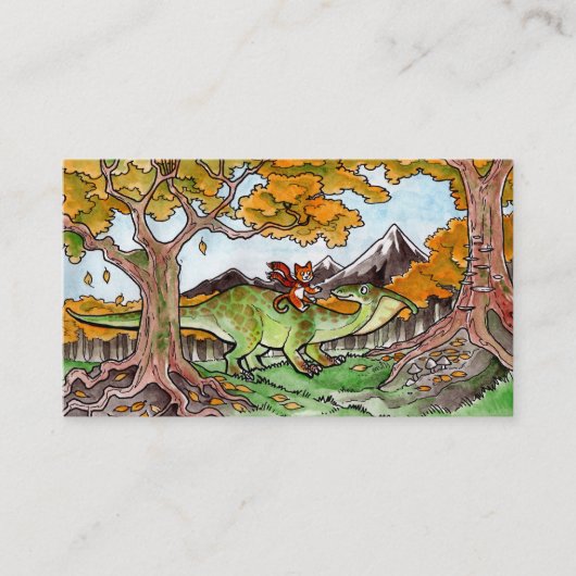 猫は恐竜の名刺に乗ります 名刺 (正面)