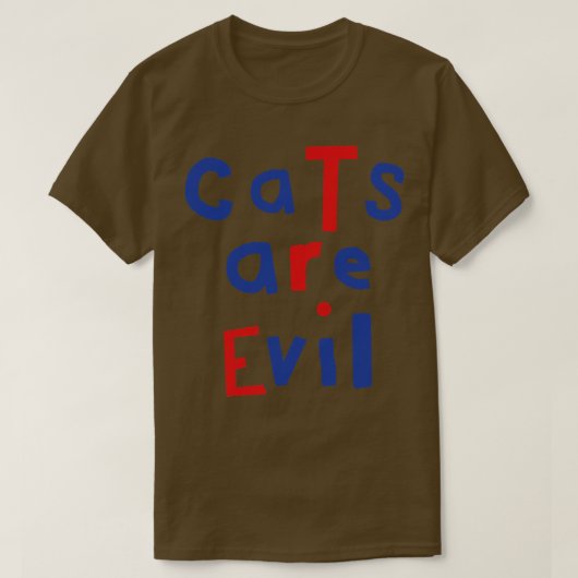 猫は悪おもしろい引用文 Tシャツ (デザイン正面)