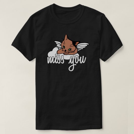 猫は悲しみに暮れた Tシャツ (デザイン正面)