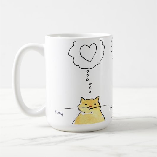 猫は愛してるネズミ コーヒーマグカップ (左)