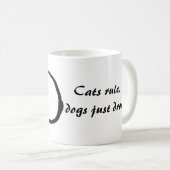 猫は支配し、犬は溺れる コーヒーマグカップ (正面右)