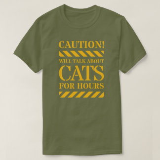 猫は時間のシャツを着ていると注意する Tシャツ