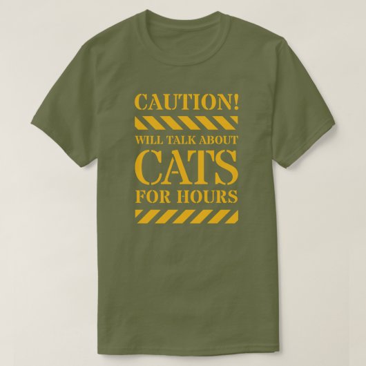 猫は時間のシャツを着ていると注意する Tシャツ (デザイン正面)
