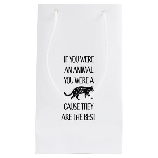 猫は最高の..猫好き用ギフトバッグ スモールペーパーバッグ (正面)