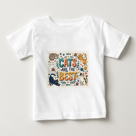 猫は最高 ベビーTシャツ (正面)