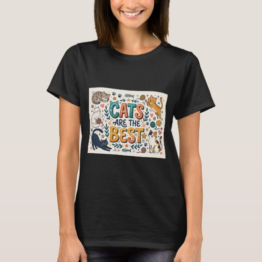 猫は最高 Tシャツ (正面)