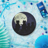 猫は月明かりの中で待ち構えている。 ペーパープレート (パーティー)