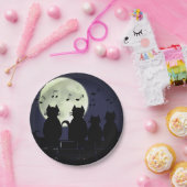 猫は月明かりの中で待ち構えている。 ペーパープレート (パーティー)