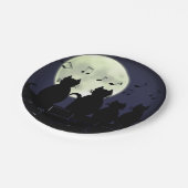 猫は月明かりの中で待ち構えている。 ペーパープレート (アングル)