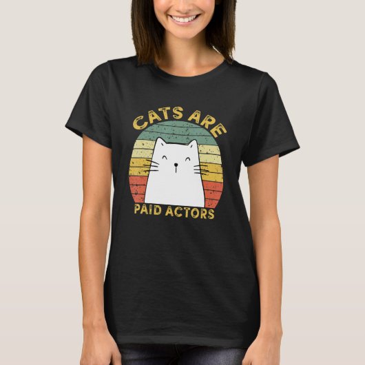 猫は有償の女優、愛する演技ステージ博士。 Tシャツ (正面)