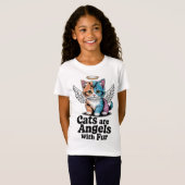 猫は毛の生えた天使 Tシャツ (正面フル)