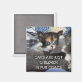 猫は毛皮のコートを着た子どもにすぎない マグネット (正面/裏面)