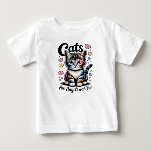 猫は毛皮の天使 ベビーTシャツ (正面)