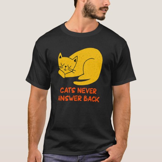 猫は決して猫のジョークに答えない子猫ぷん猫M Tシャツ (正面)