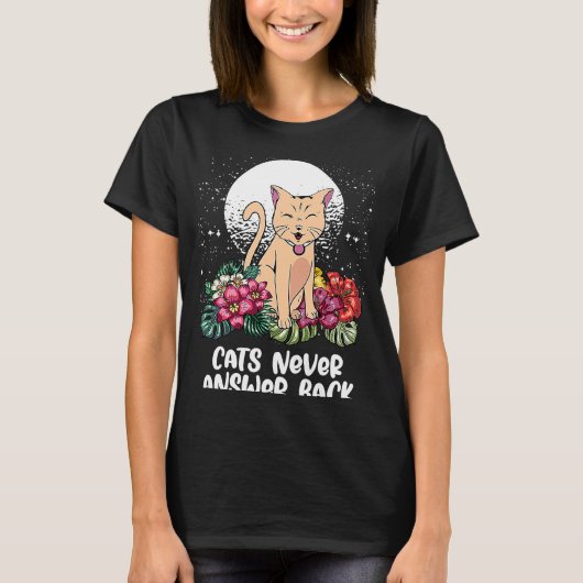 猫は決して猫のジョークに答えない子猫パン猫モ Tシャツ (正面)