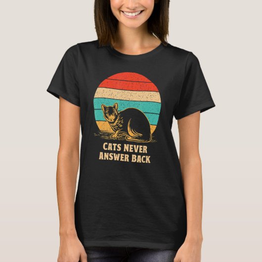 猫は決して猫のジョークに答えない子猫パン猫モ Tシャツ (正面)