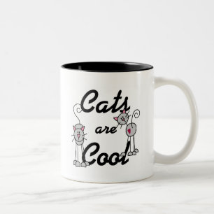 猫は涼しいTシャツおよびギフトです ツートーンマグカップ