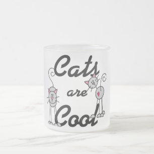 猫は涼しいTシャツおよびギフトです フロストグラスマグカップ