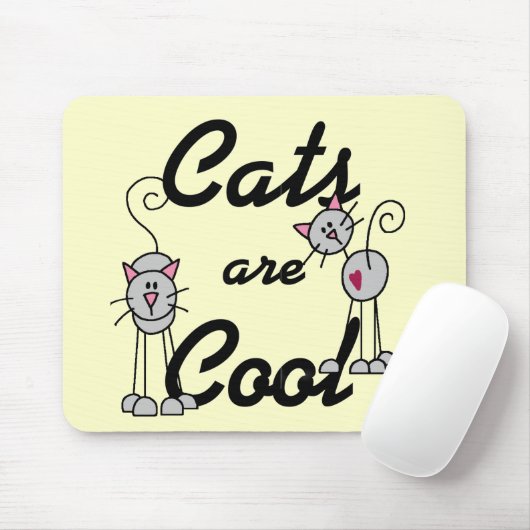 猫は涼しいTシャツおよびギフトです マウスパッド (マウス)
