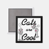 猫は涼しいTシャツおよびギフトです マグネット (正面/裏面)