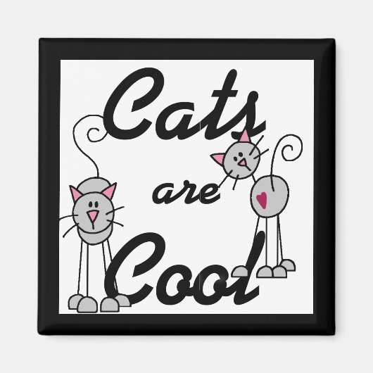 猫は涼しいTシャツおよびギフトです マグネット (正面)