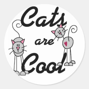 猫は涼しいTシャツおよびギフトです ラウンドシール