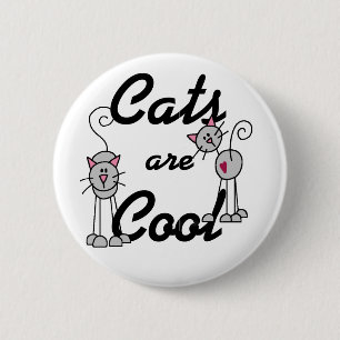 猫は涼しいTシャツおよびギフトです 缶バッジ