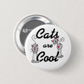 猫は涼しいTシャツおよびギフトです 缶バッジ (正面&裏面)
