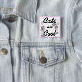 猫は涼しいTシャツおよびギフトです 缶バッジ (インサイチュ)