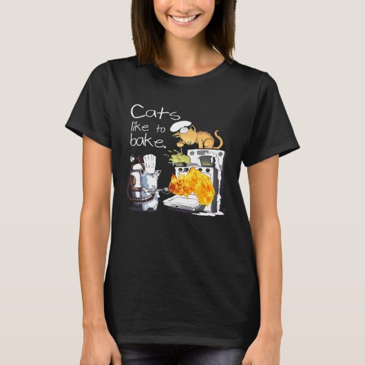 猫は焼き菓子が好きTシャツ Tシャツ (正面)