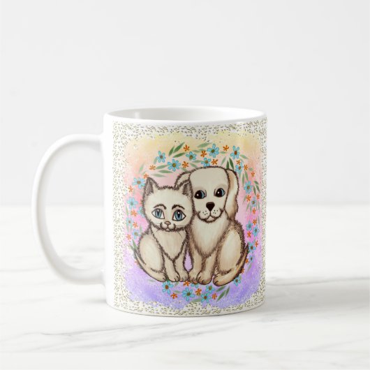 猫は犬が好き コーヒーマグカップ (左)